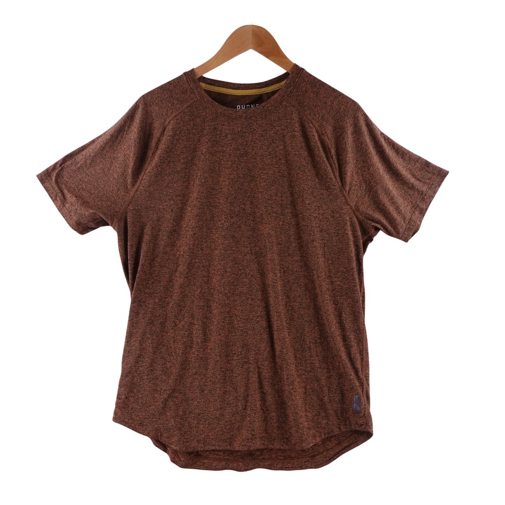 Rhone Reign Mens Large Training T-Shirt Rust Brown Heathered Short Sleeve NWOT